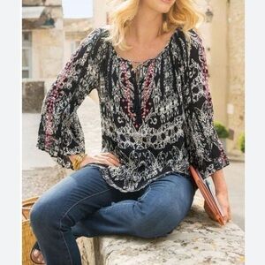 Soft Surroundings Life of the Party Blouse Top Size XL